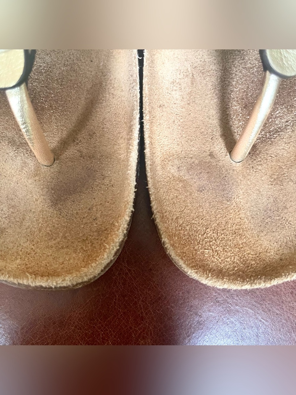 Tory Burch Metallic Silver Logo Cork Wedge Thong Sandals - Picture 12 of 12